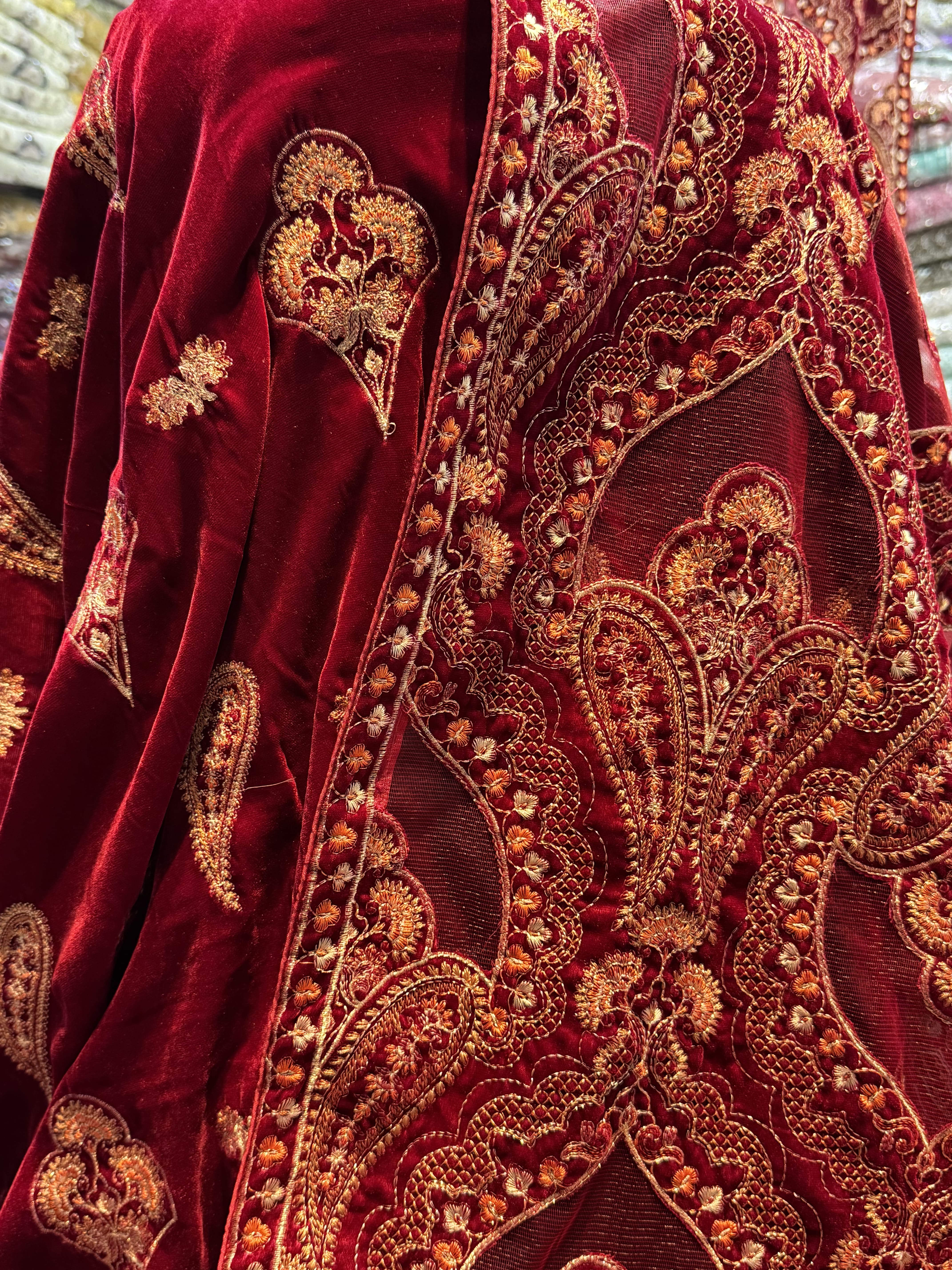 Micro velvet reddish maroon