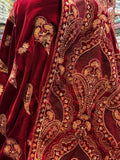 Micro velvet reddish maroon