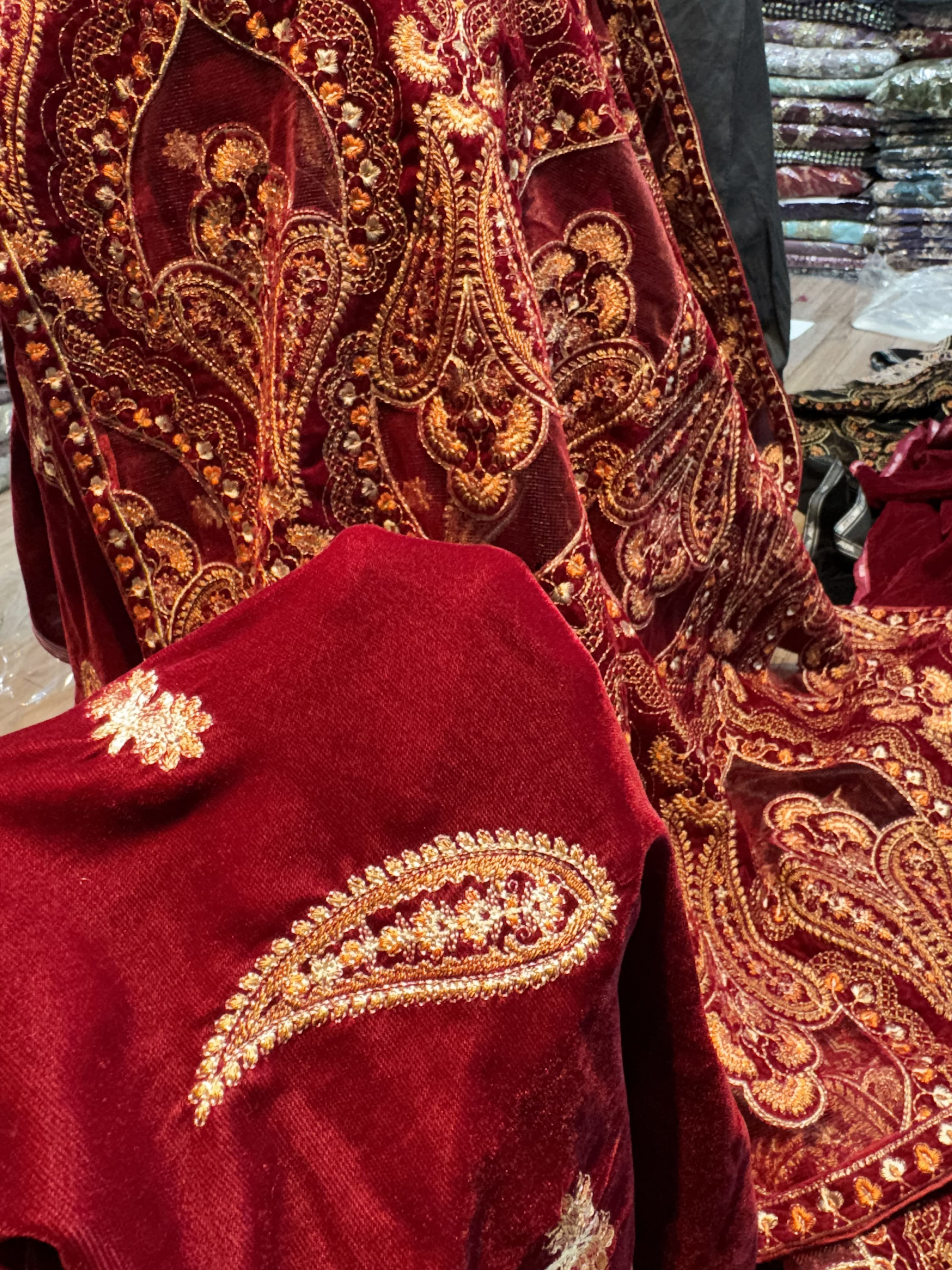 Micro velvet reddish maroon